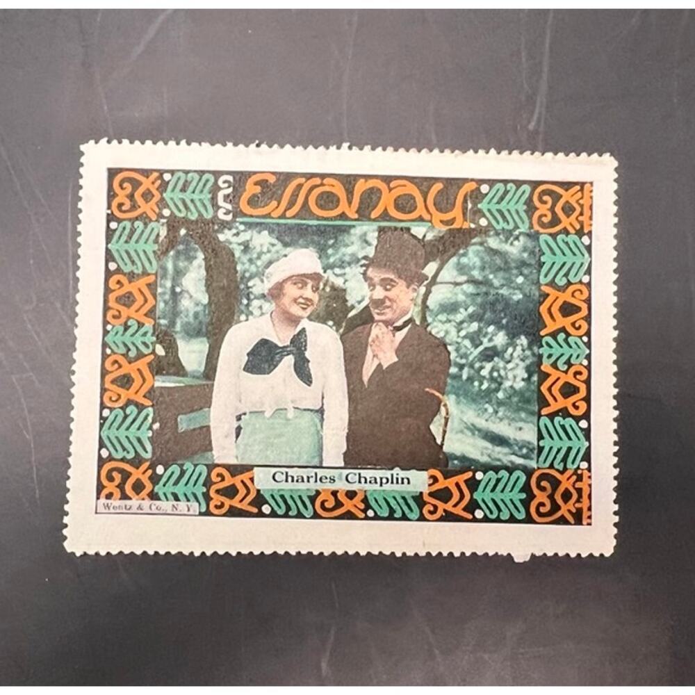 RARE 1915 Essanay Studios Charlie Chaplin Stamp Charles Chaplin Little Tramp